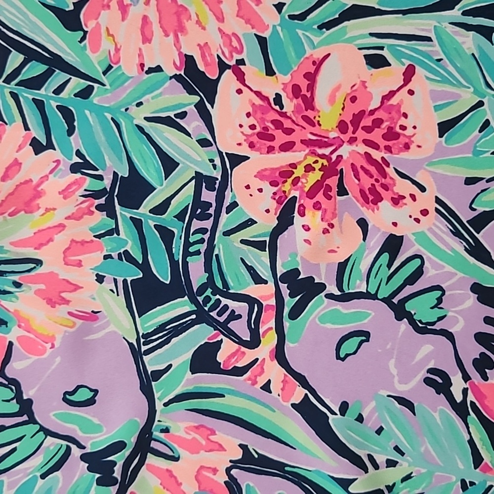 Lilly Pulitzer Floral Mini Dress - Reversible Pink and Green 19 Ptp Appx S/M - Picture 6 of 8